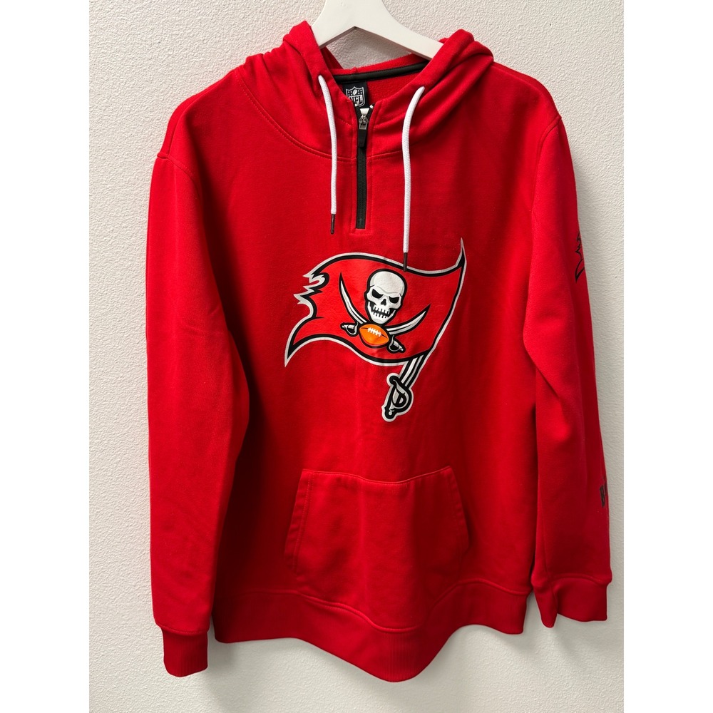 Tampa Bay Buccaneers‎ NFL Hoodie Mens XL Red Quarter Zip Pullover